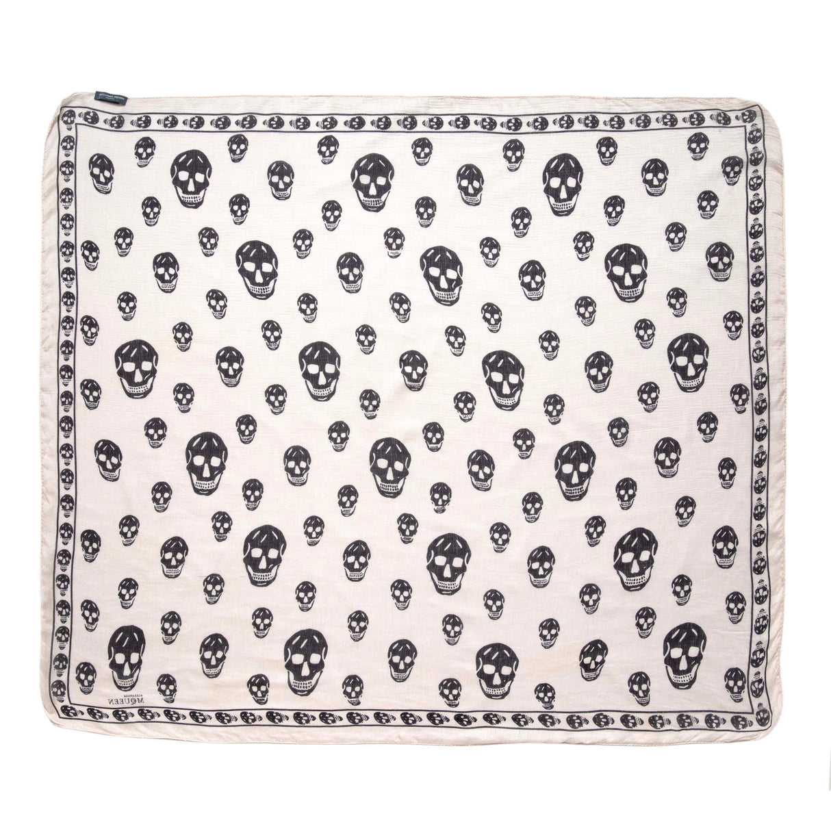 Alexander McQueen Ivory Silk Skull Scarf Accessories Alexander McQueen