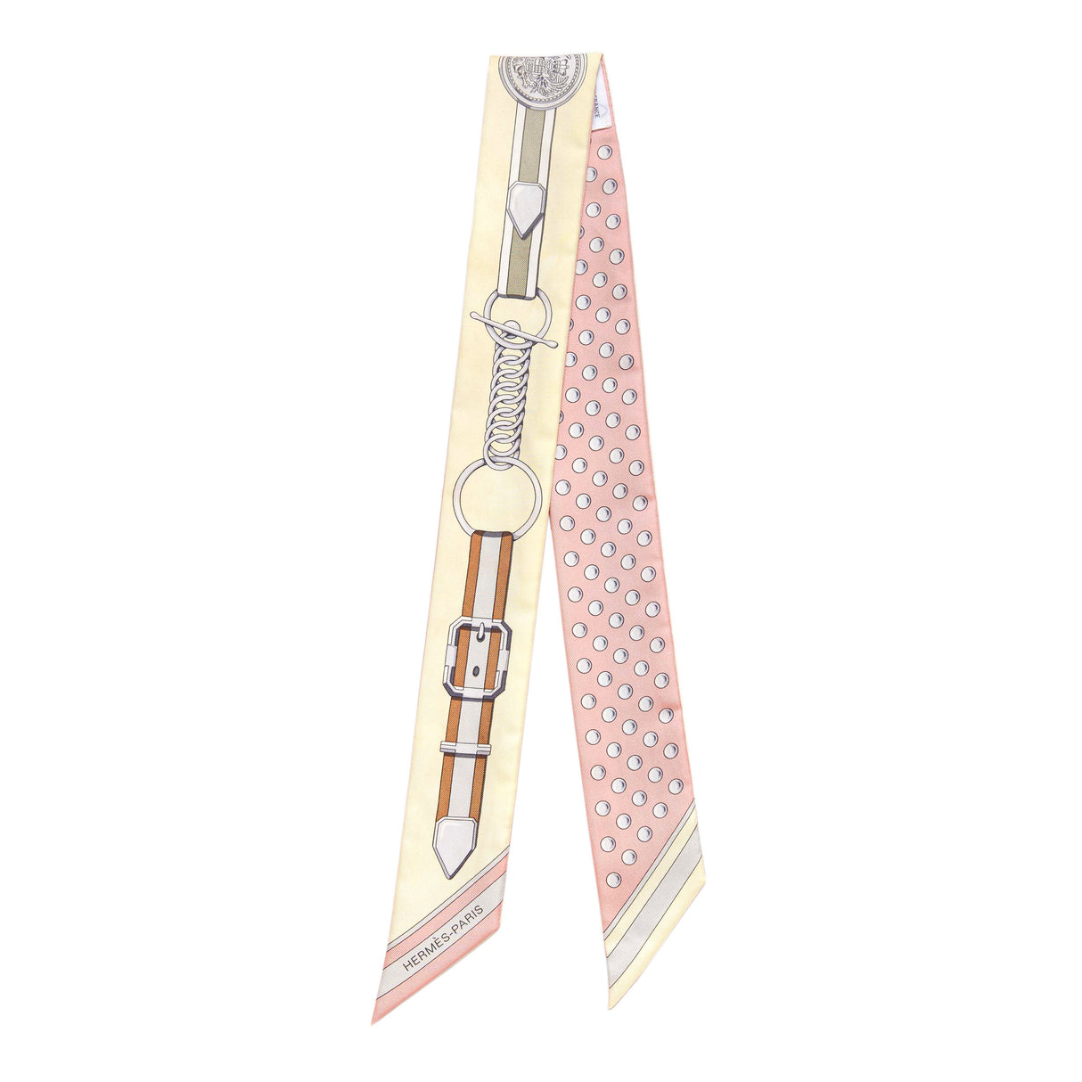 Hermes Rose Poudre Jaune Silk Grand Tralala Twilly Accessories Hermes