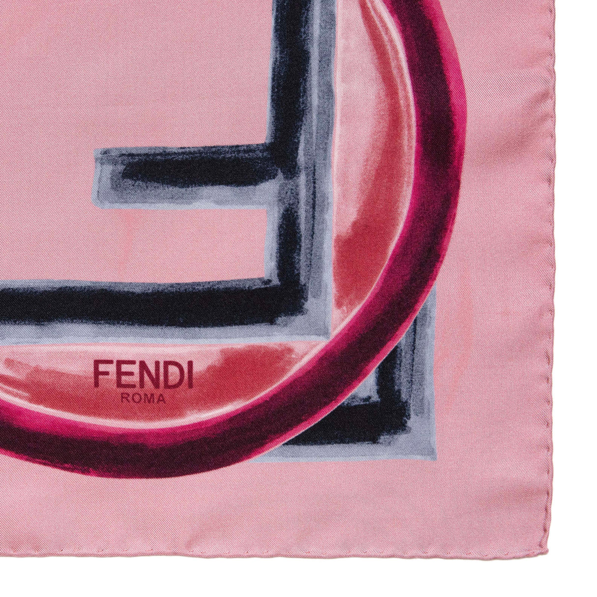 Fendi Pink Silk F Logo Scarf Accessories Fendi