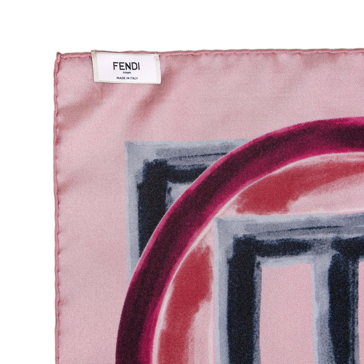 Fendi Pink Silk F Logo Scarf Accessories Fendi