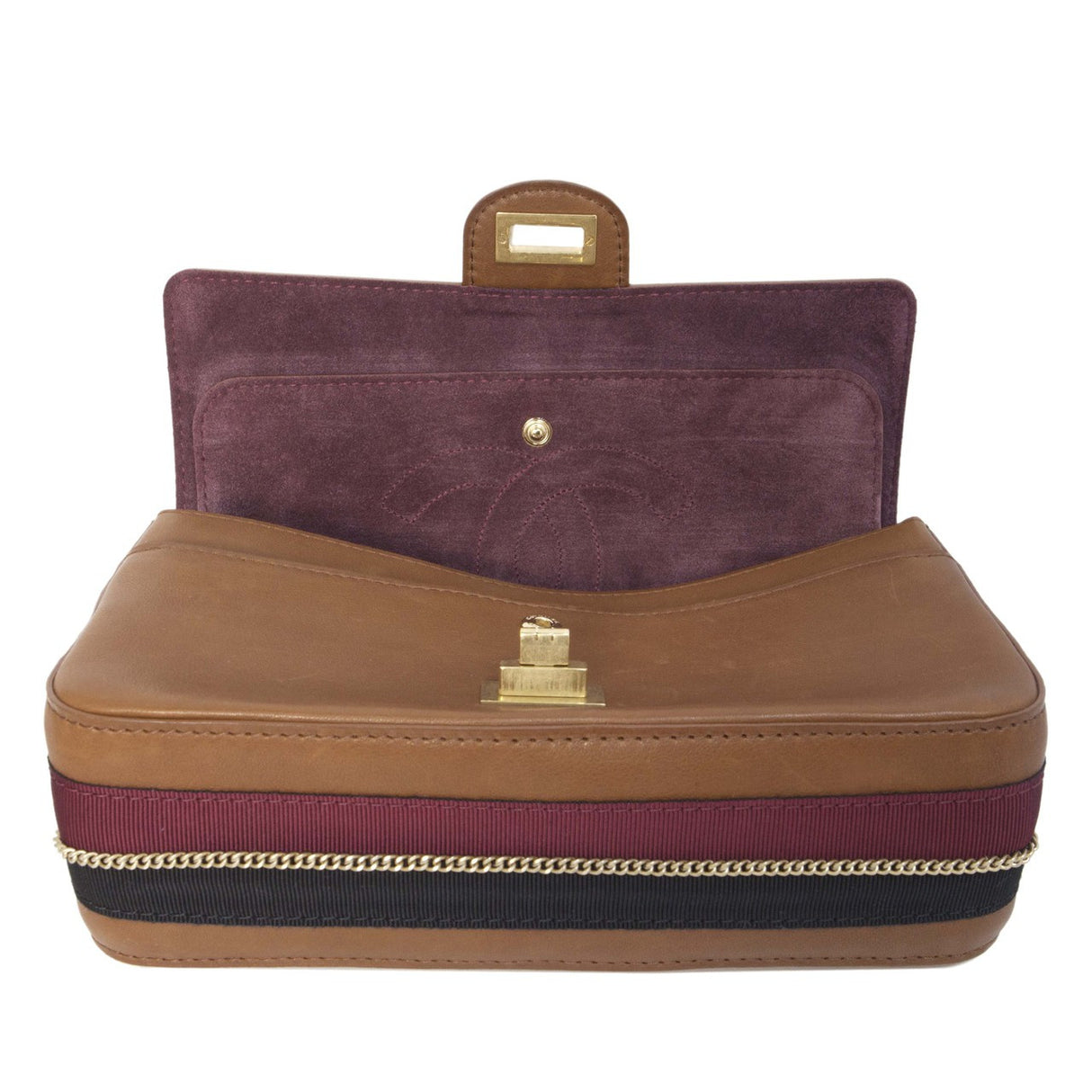 Chanel Brown Smooth Leather 2.55 Nude Bag Handbags Chanel