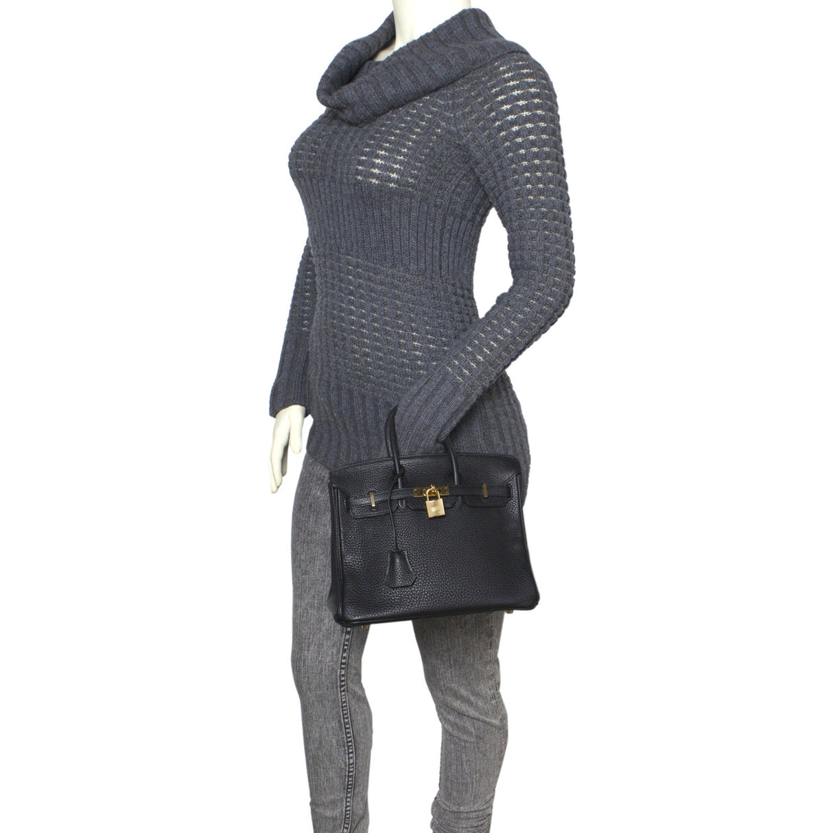 Hermes Black Clemence Birkin 25 Hermes