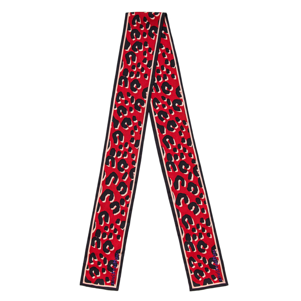 Louis Vuitton Rouge Silk Leopard Bandeau Accessories Louis Vuitton