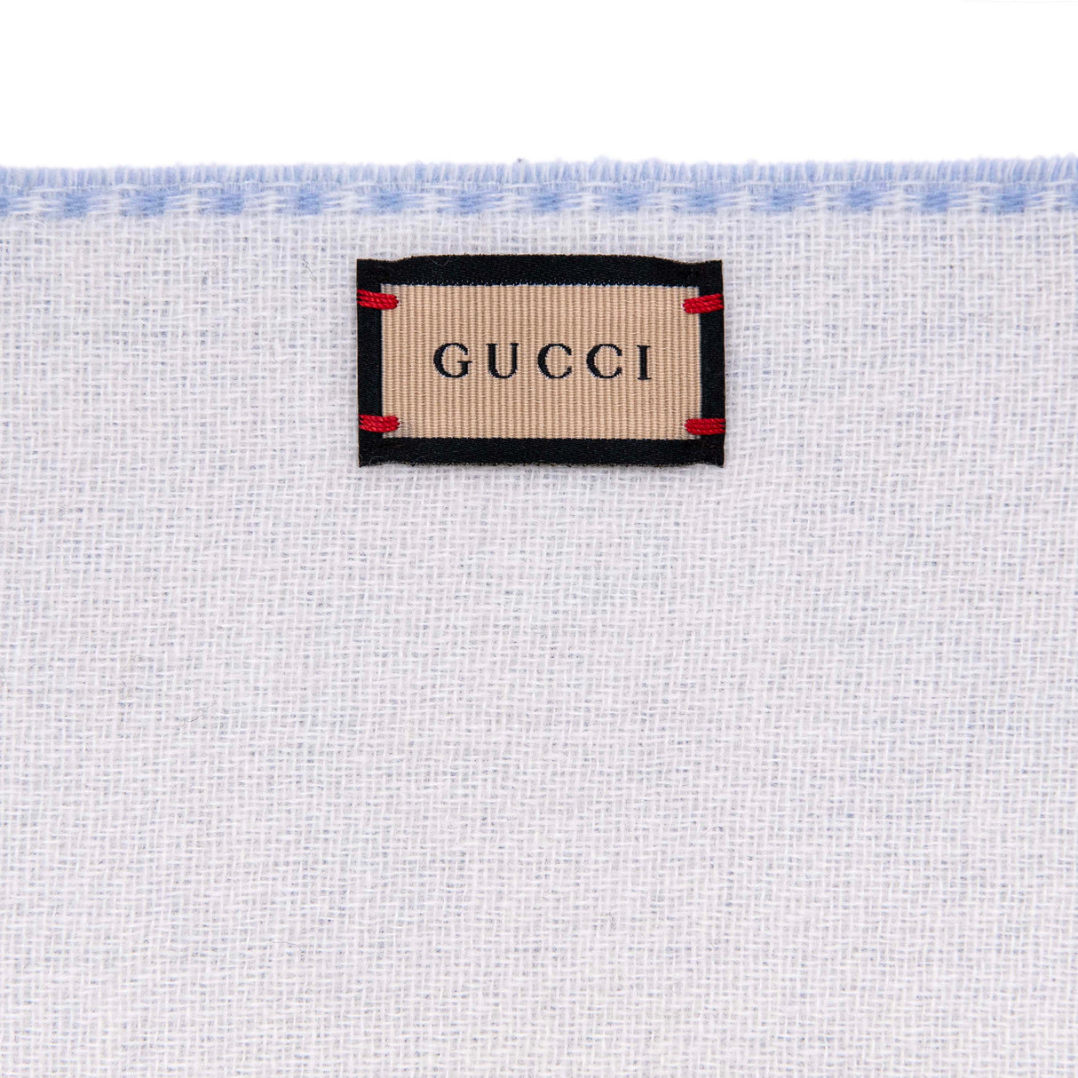 Gucci Blue Ivory Wool Cashmere Interlocking G Scarf Accessories Gucci