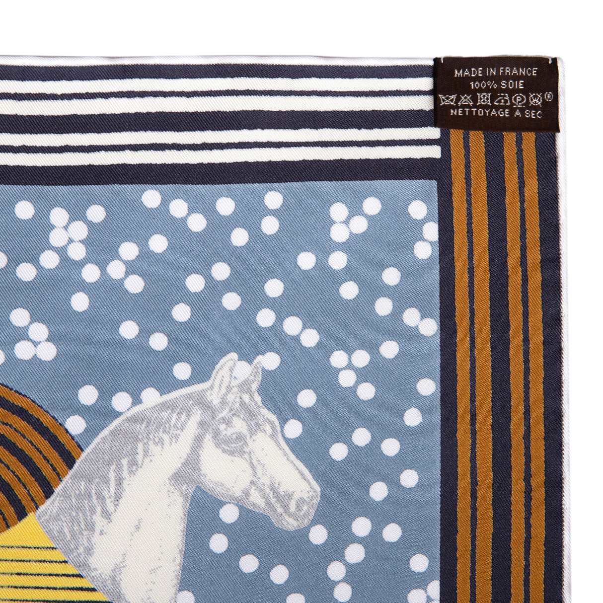 Hermes Blue Silk Garde Robe Pop Scarf 90 Accessories Hermes