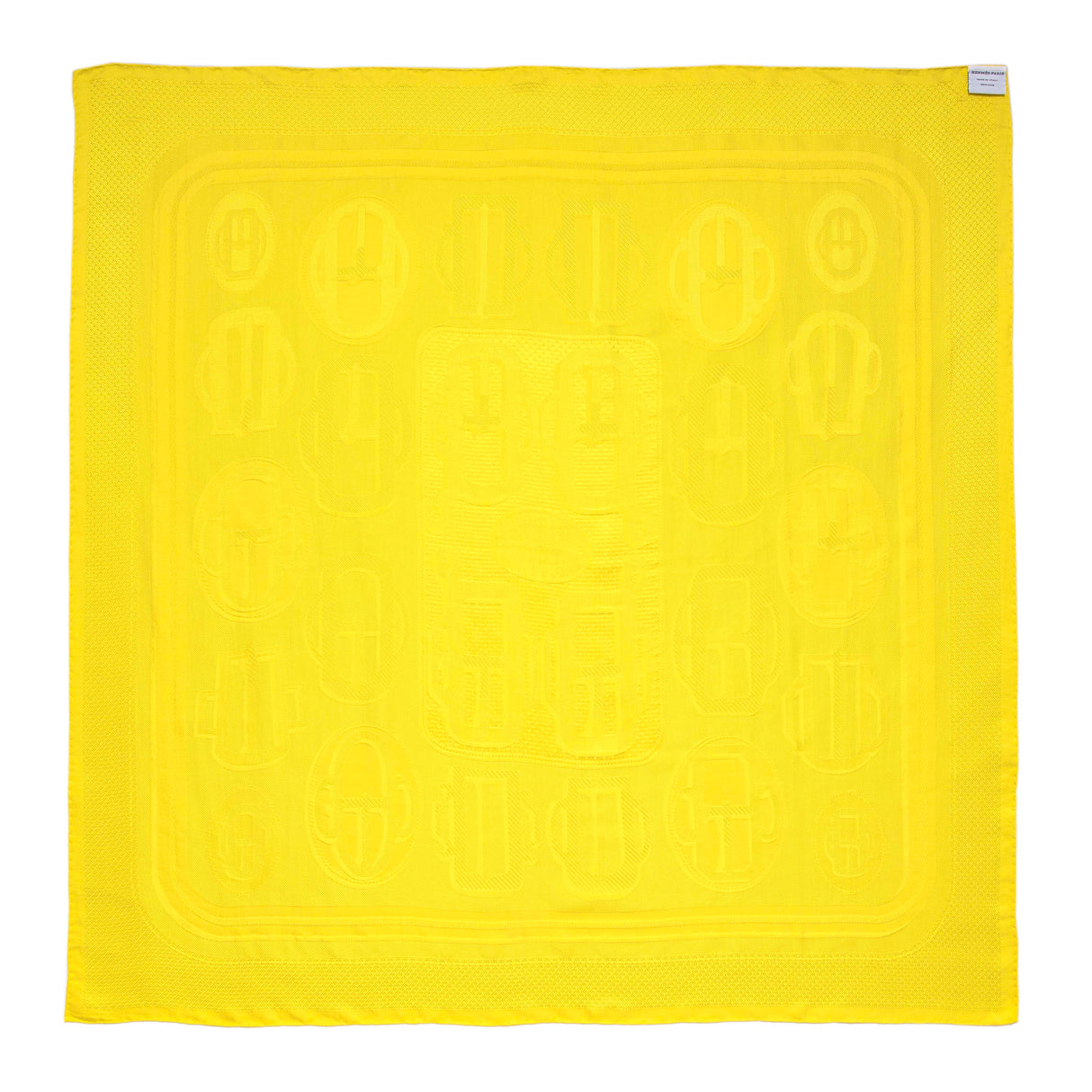 Hermes Yellow Silk Bouclerie Moderne Scarf 90 Accessories Hermes