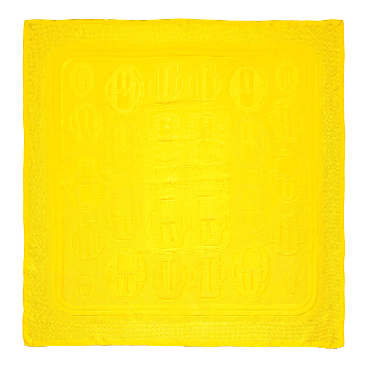 Hermes Yellow Silk Bouclerie Moderne Scarf 90 Accessories Hermes