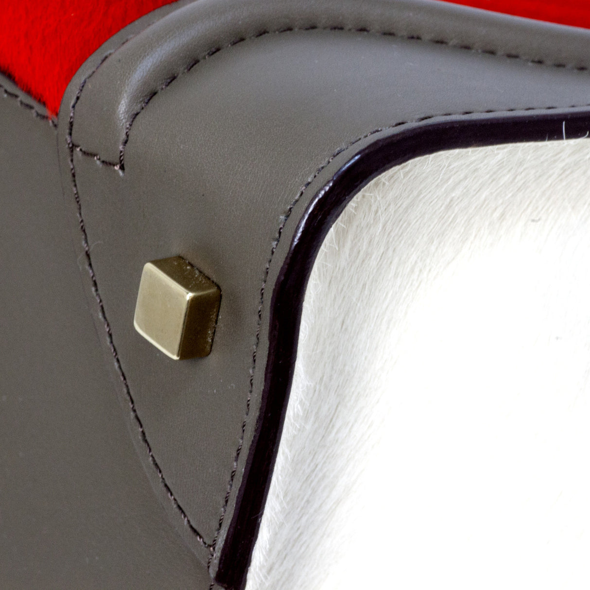 Celine Tri Color Calf Hair & Leather Mini Luggage Tote Handbags Celine