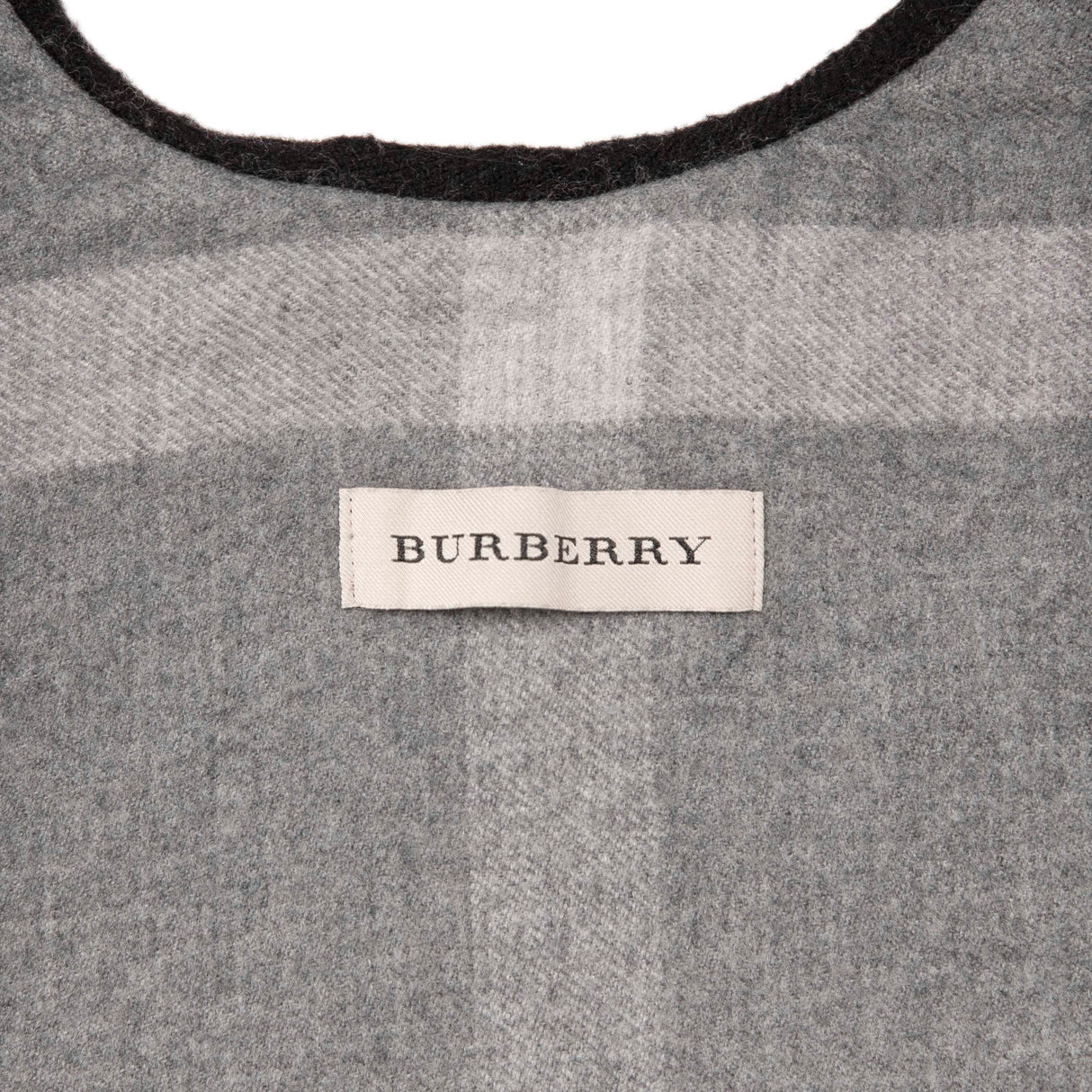 Burberry Black Grey Check Merino Wool Cape Accessories Burberry