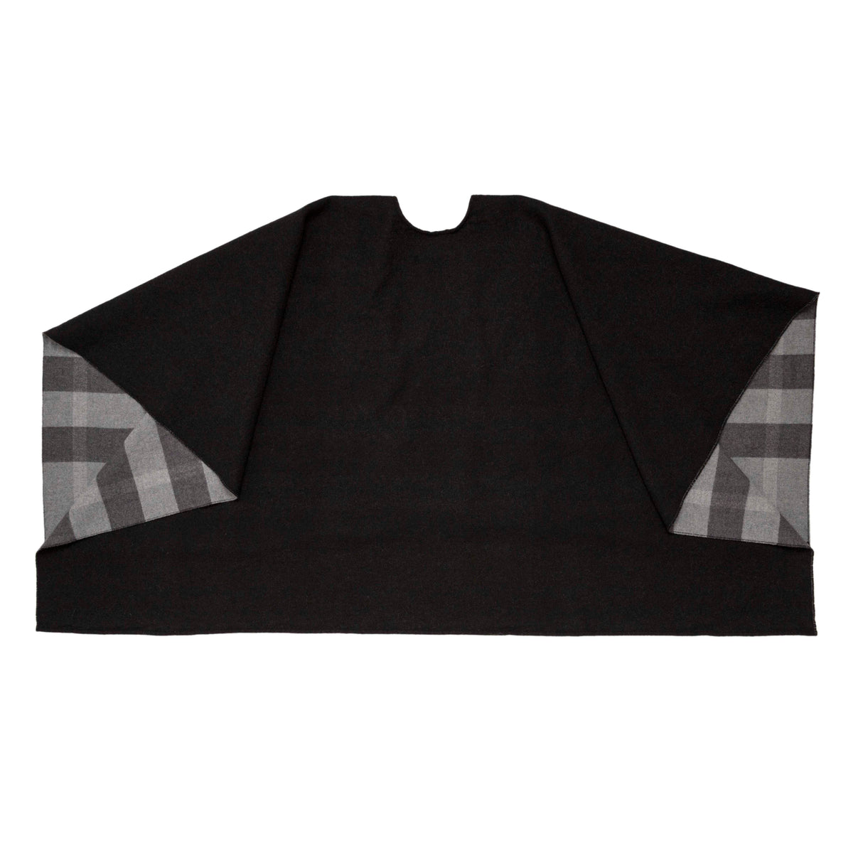 Burberry Black Grey Check Merino Wool Cape Accessories Burberry