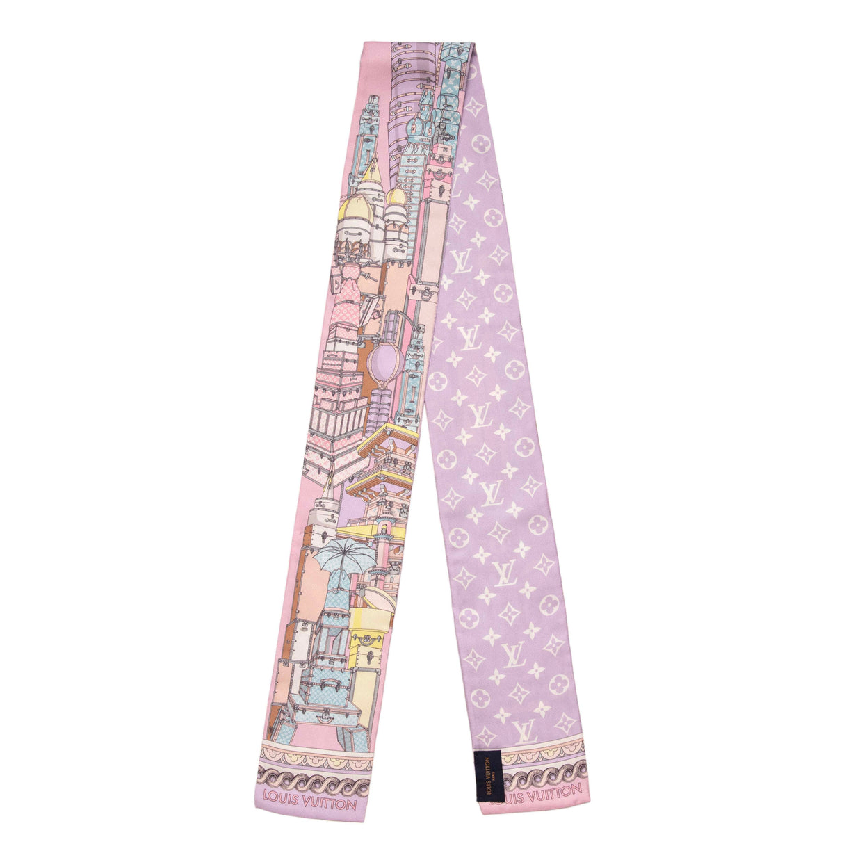 Louis Vuitton Mauve Silk Around The World Bandeau Accessories Louis Vuitton