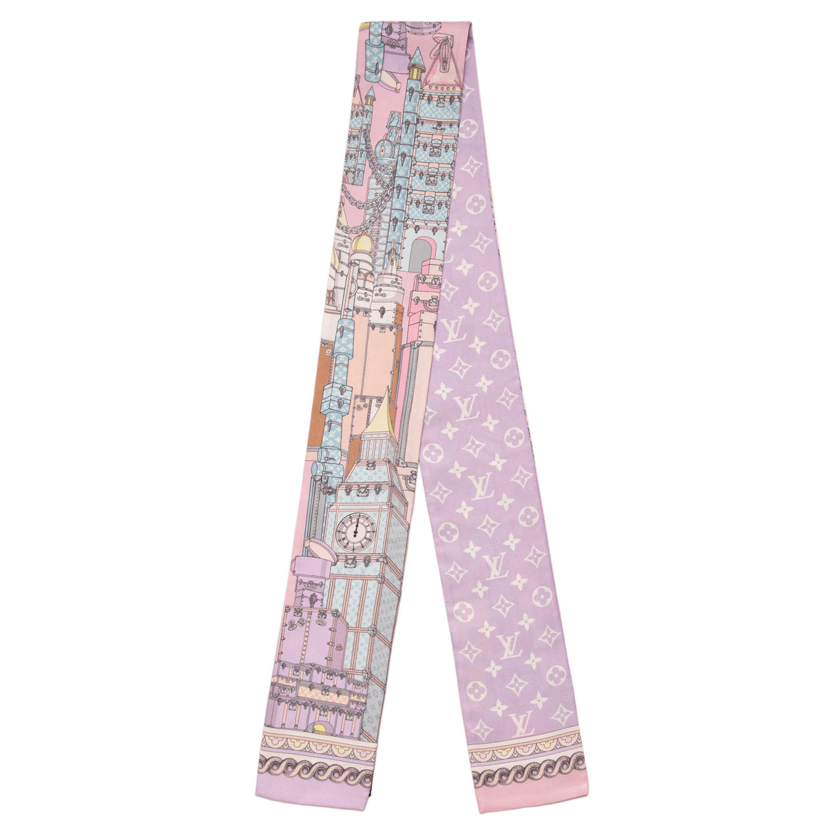 Louis Vuitton Mauve Silk Around The World Bandeau Accessories Louis Vuitton