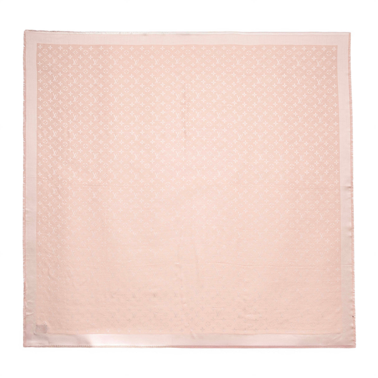Louis Vuitton Pink Silk Wool Monogram Shawl Accessories Louis Vuitton