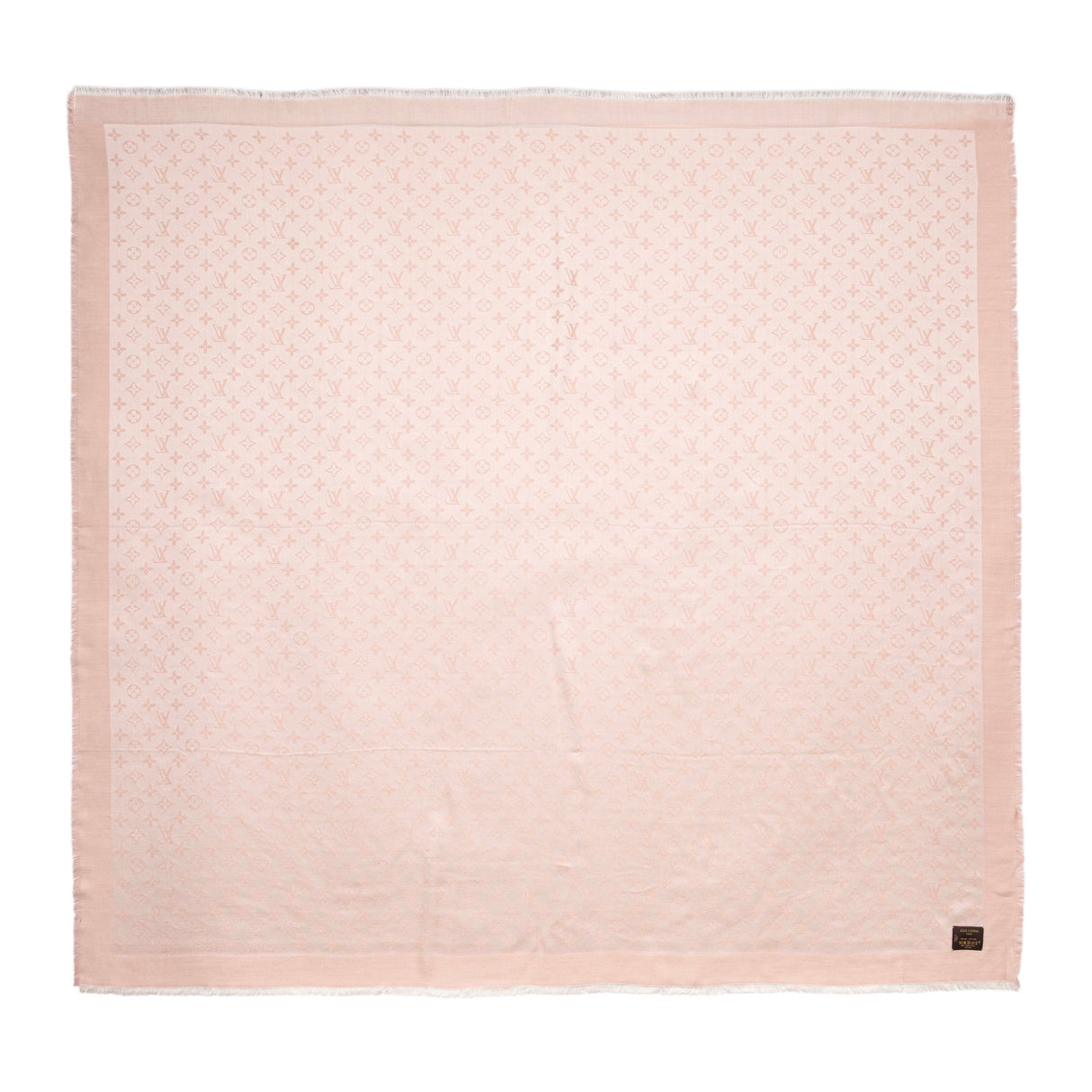 Louis Vuitton Pink Silk Wool Monogram Shawl Accessories Louis Vuitton