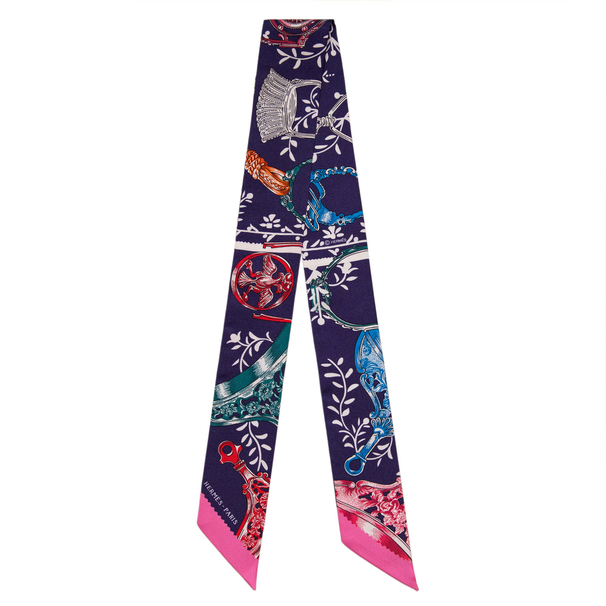 Hermes Indigo Silk Etriers Remix Twilly Accessories Hermes