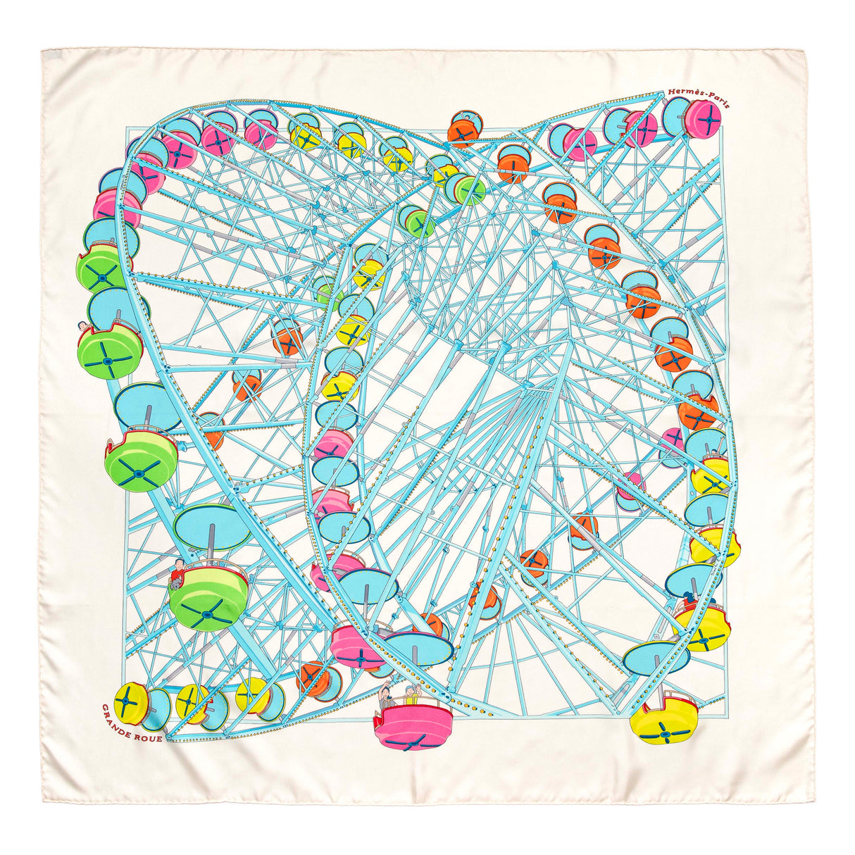 Hermes Silk Grande Roue Scarf 90 Accessories Hermes