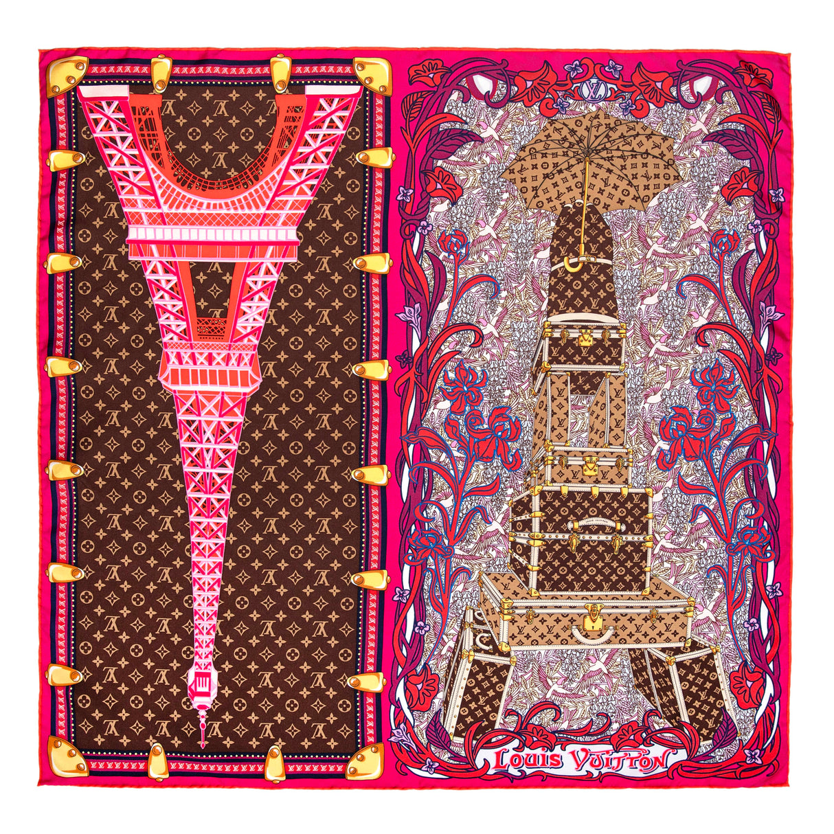 Louis Vuitton Fuchsia Silk Louis A Paris Square Scarf Accessories Louis Vuitton