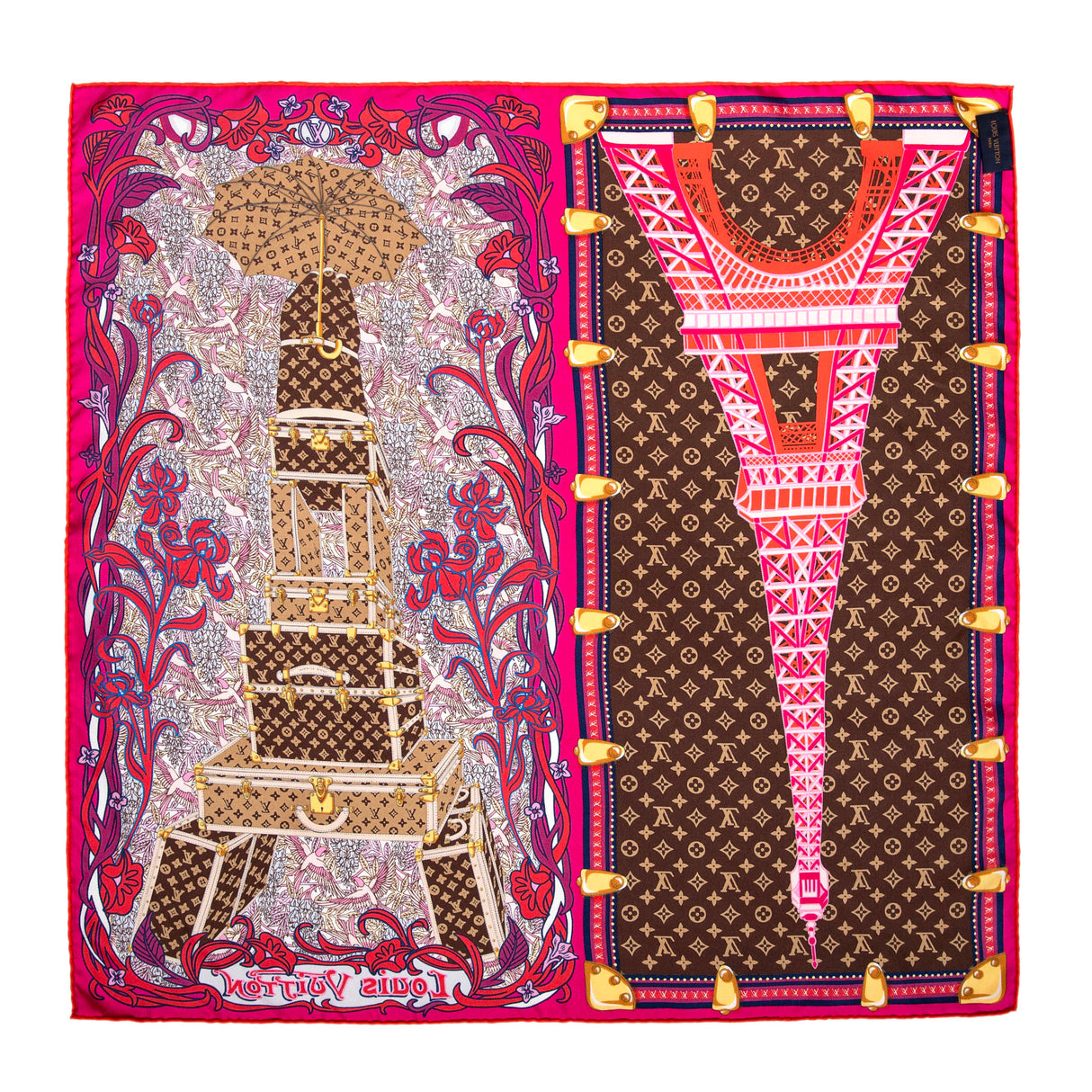 Louis Vuitton Fuchsia Silk Louis A Paris Square Scarf Accessories Louis Vuitton