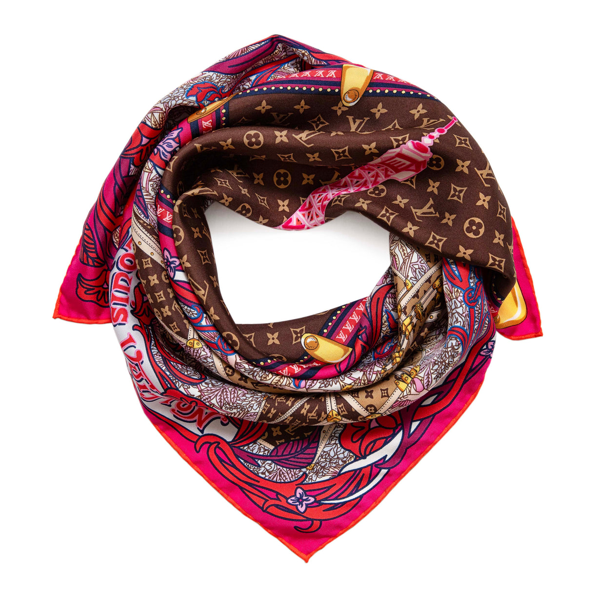 Louis Vuitton Fuchsia Silk Louis A Paris Square Scarf Accessories Louis Vuitton