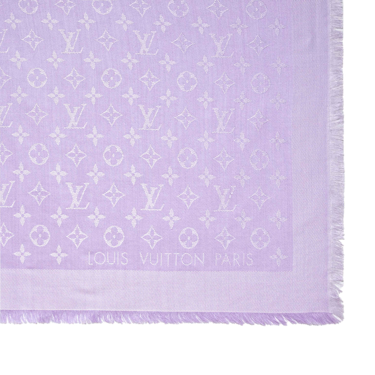 Louis Vuitton Mauve Silk Wool Monogram Shawl Accessories Louis Vuitton