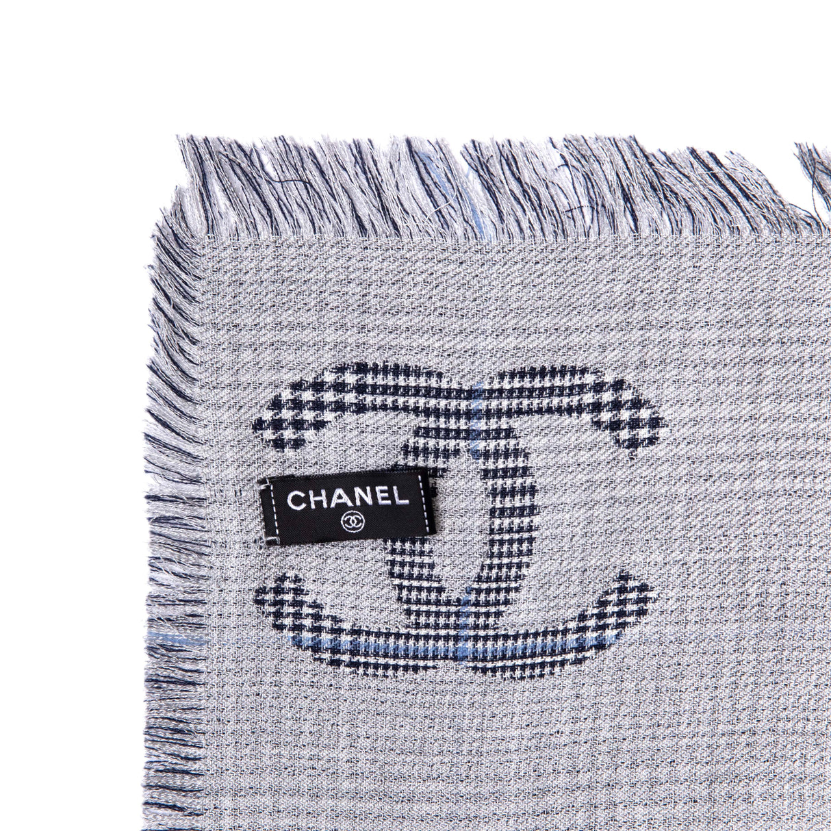 Chanel Silk Cashmere Houndstooth Scarf Accessories Chanel
