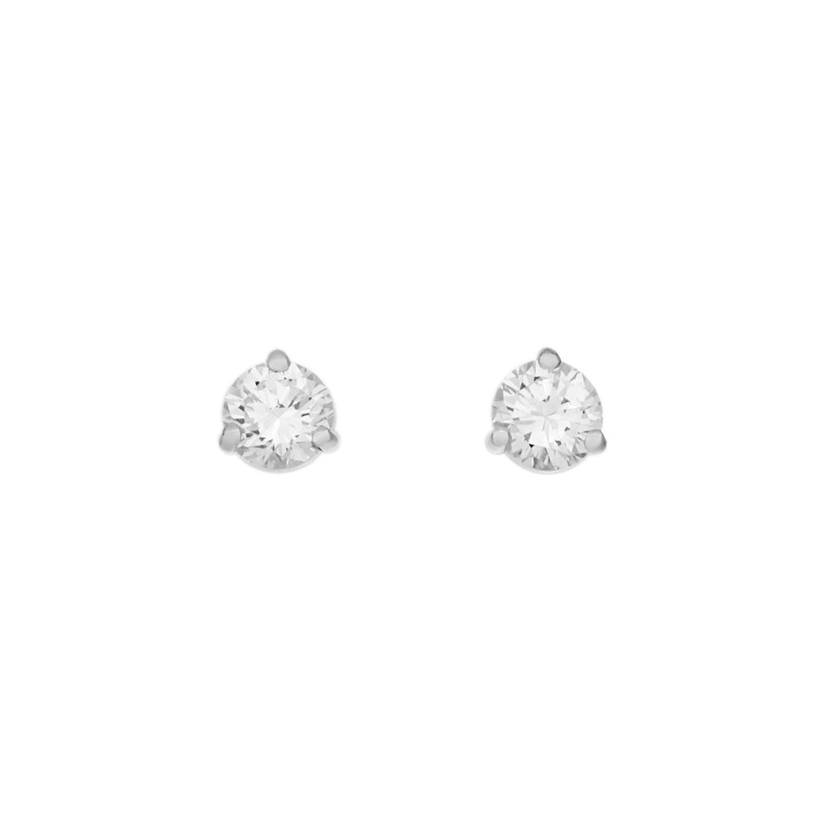 18K White Gold 0.90 Carat Diamond Stud Earrings Modaselle