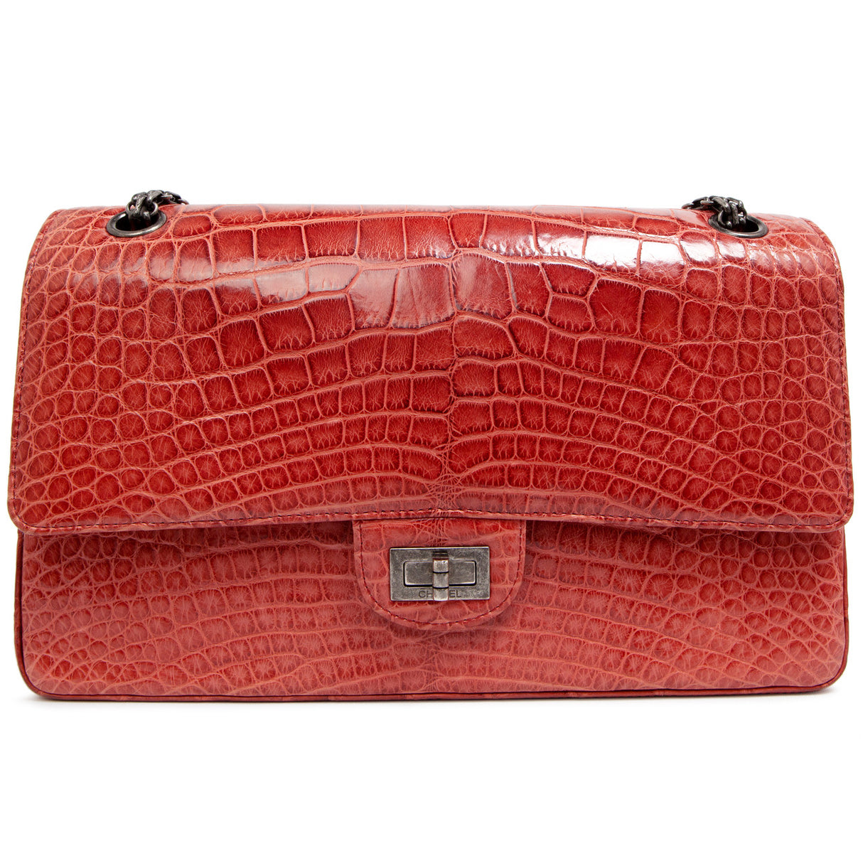 Chanel Red Alligator Reissue 2.55 Double Flap 226 Handbags Chanel
