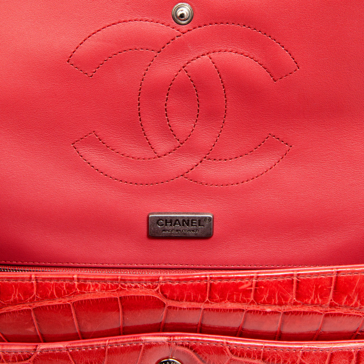 Chanel Red Alligator Reissue 2.55 Double Flap 226 Handbags Chanel