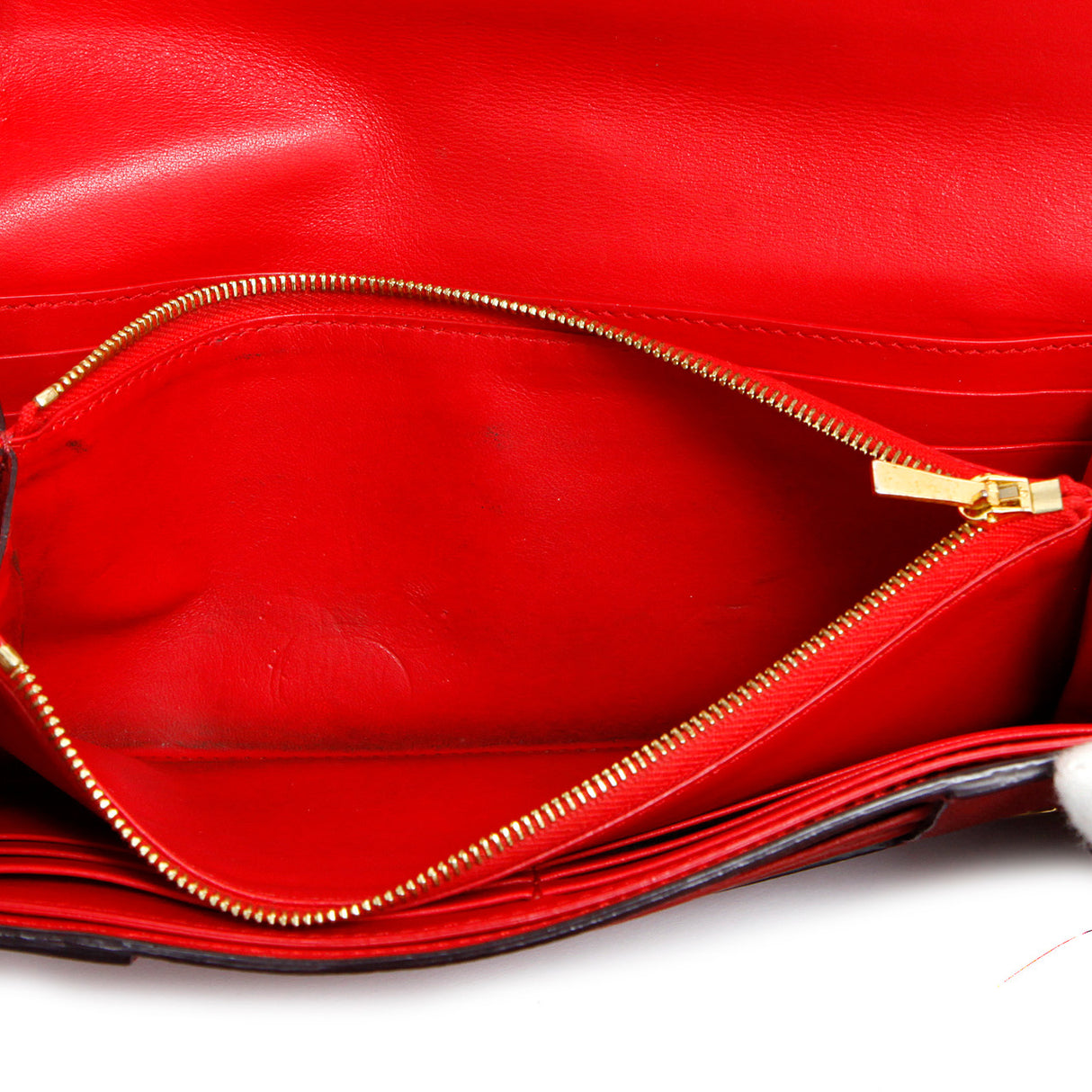 Celine Red Drummed Calfskin Large Multifunction Flap Wallet Accessories Celine