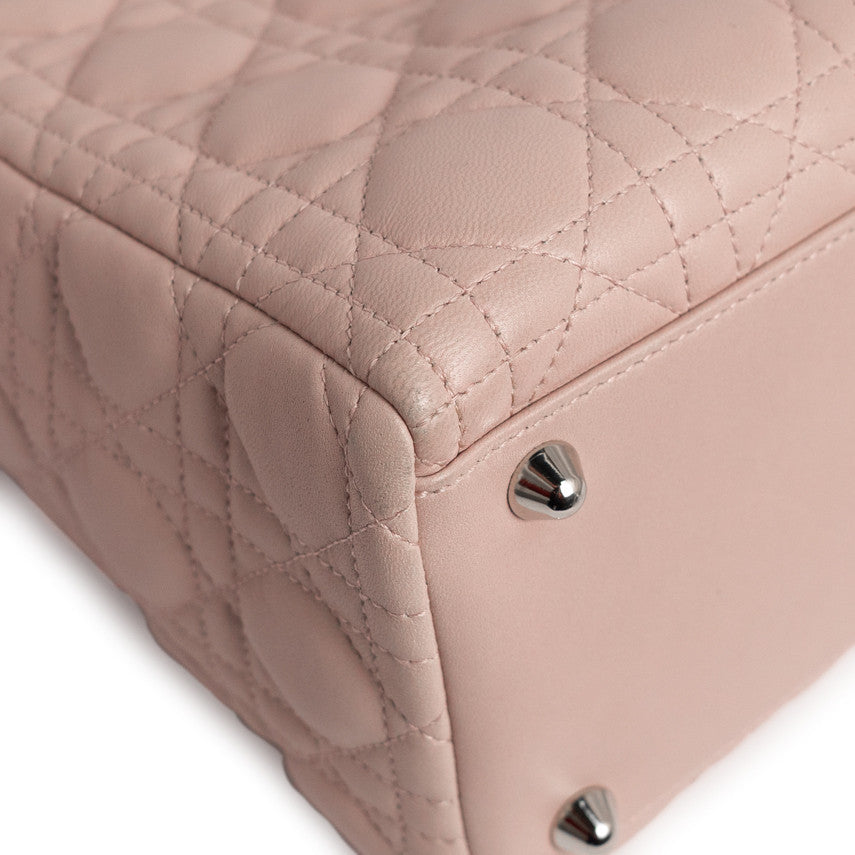 Christian Dior Pink Lambskin Cannage Large Lady Dior Christian Dior