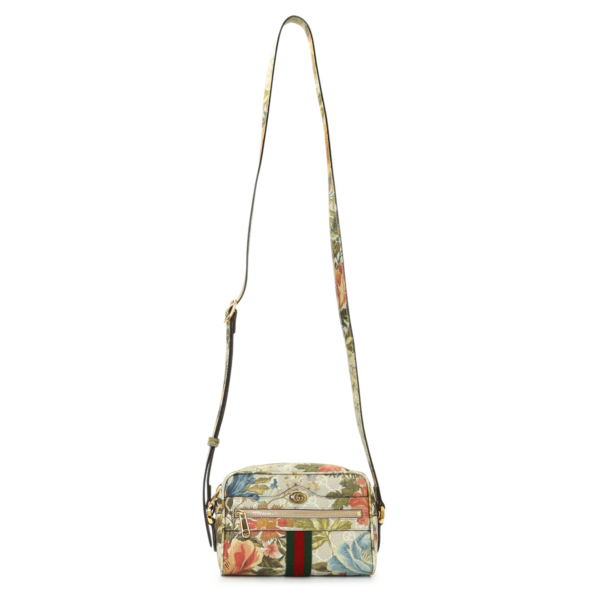 Gucci GG Supreme Monogram Water Flora Web Mini Ophidia Shoulder