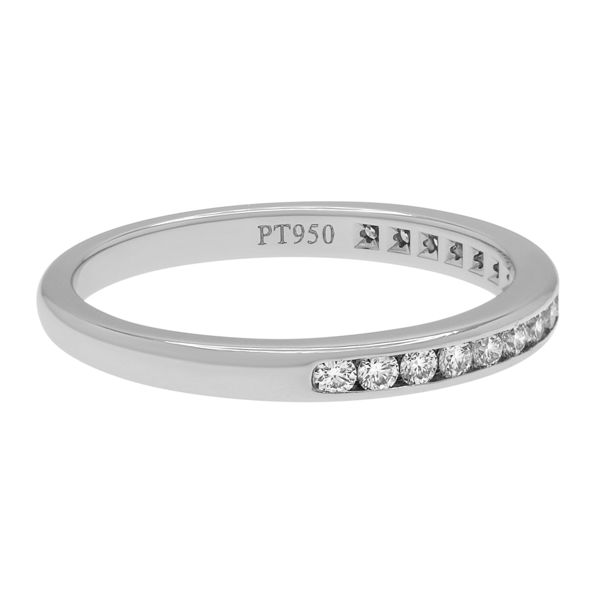 Tiffany & Co. Platinum Diamond 2mm Half Circle Wedding Band Designer Jewellery Tiffany and Co