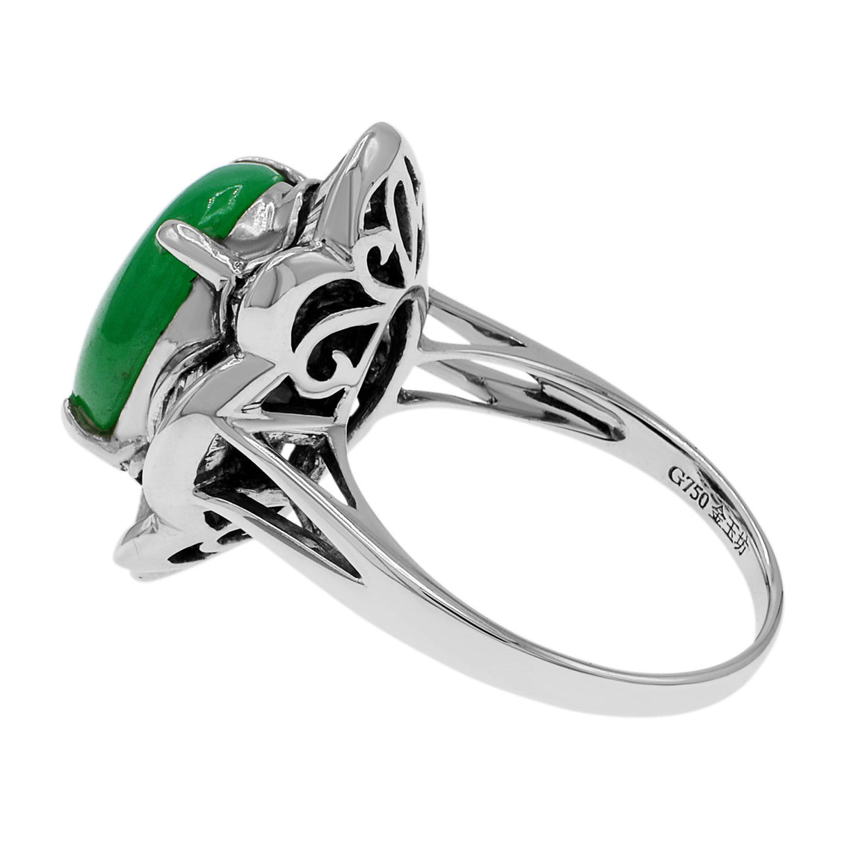 18k White Gold Jadeite & Diamond Ring Fine Jewellery Modaselle
