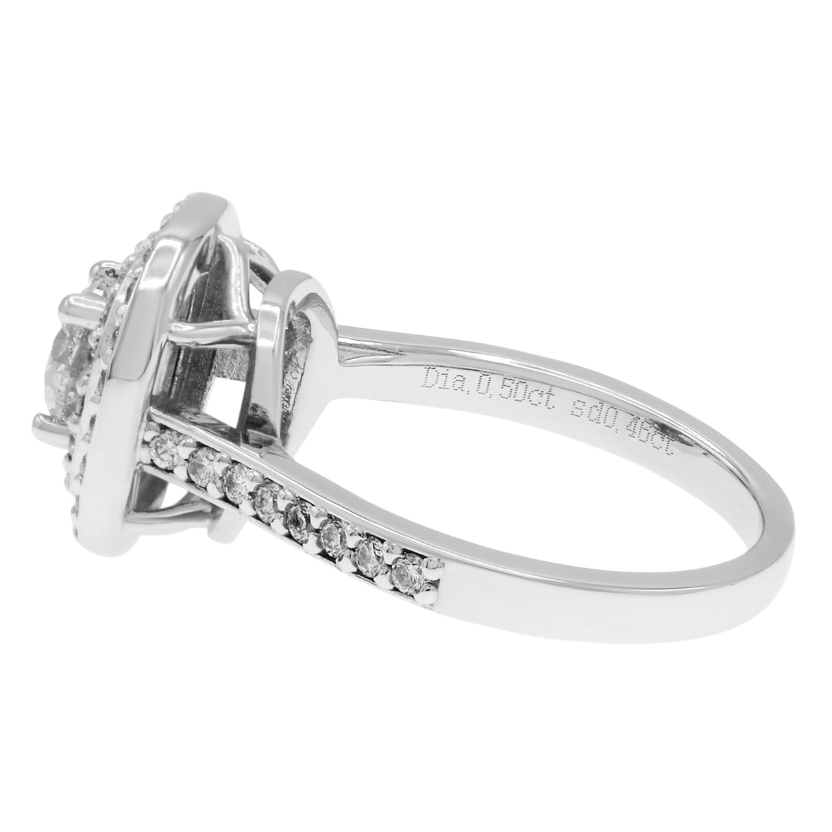 18K White Gold 0.50 Carat Halo Diamond Ring Fine Jewellery Modaselle