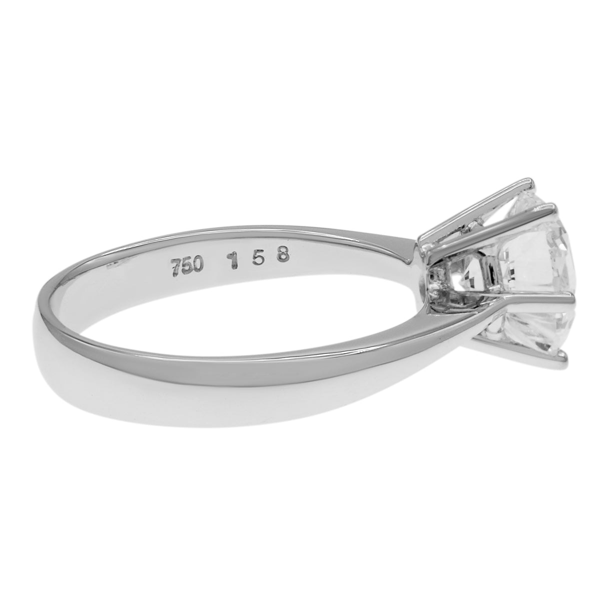 18K White Gold 1.58 Carat Solitaire Diamond Ring