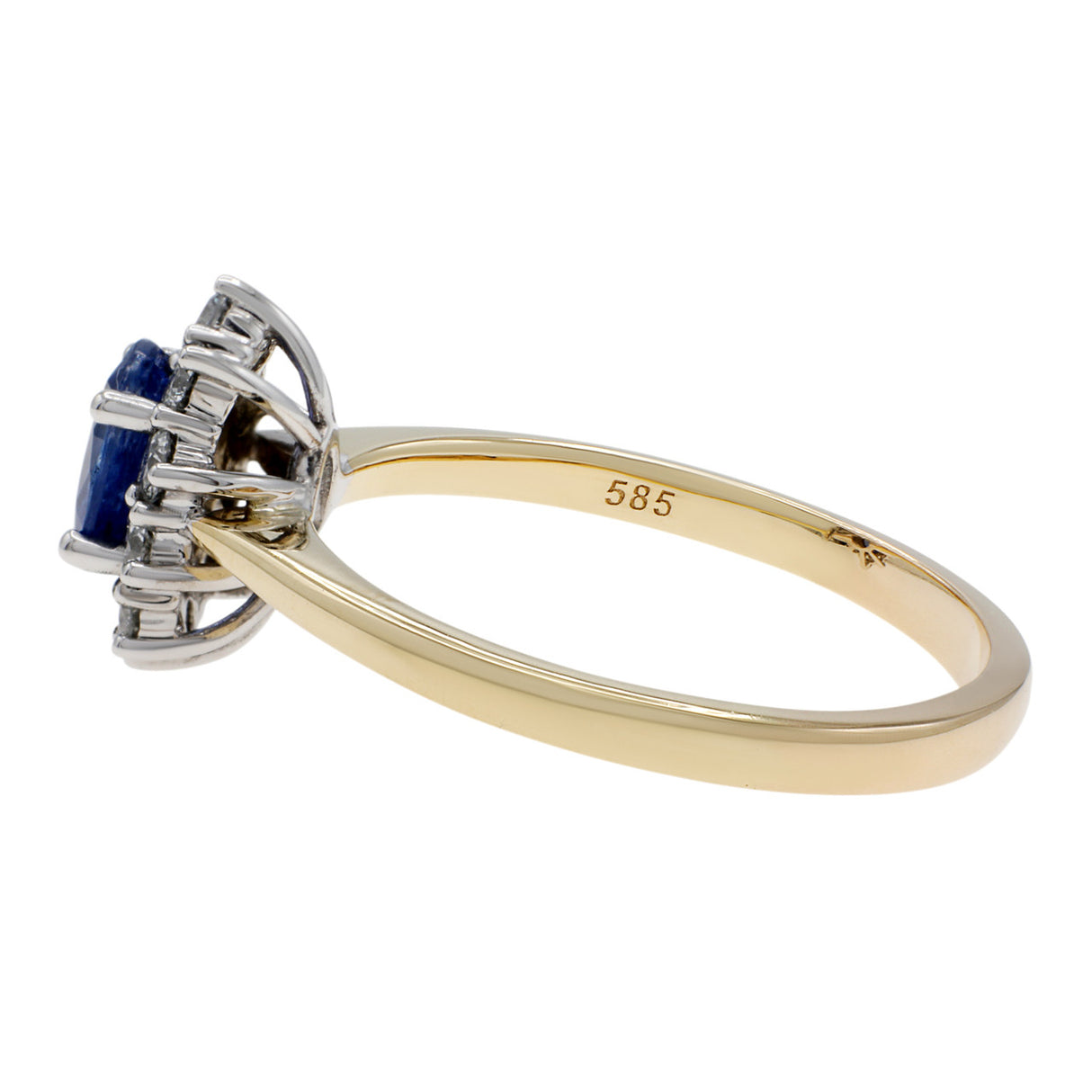 14k Yellow Gold 1.00 Carat Sapphire & Diamond Ring Fine Jewellery Modaselle