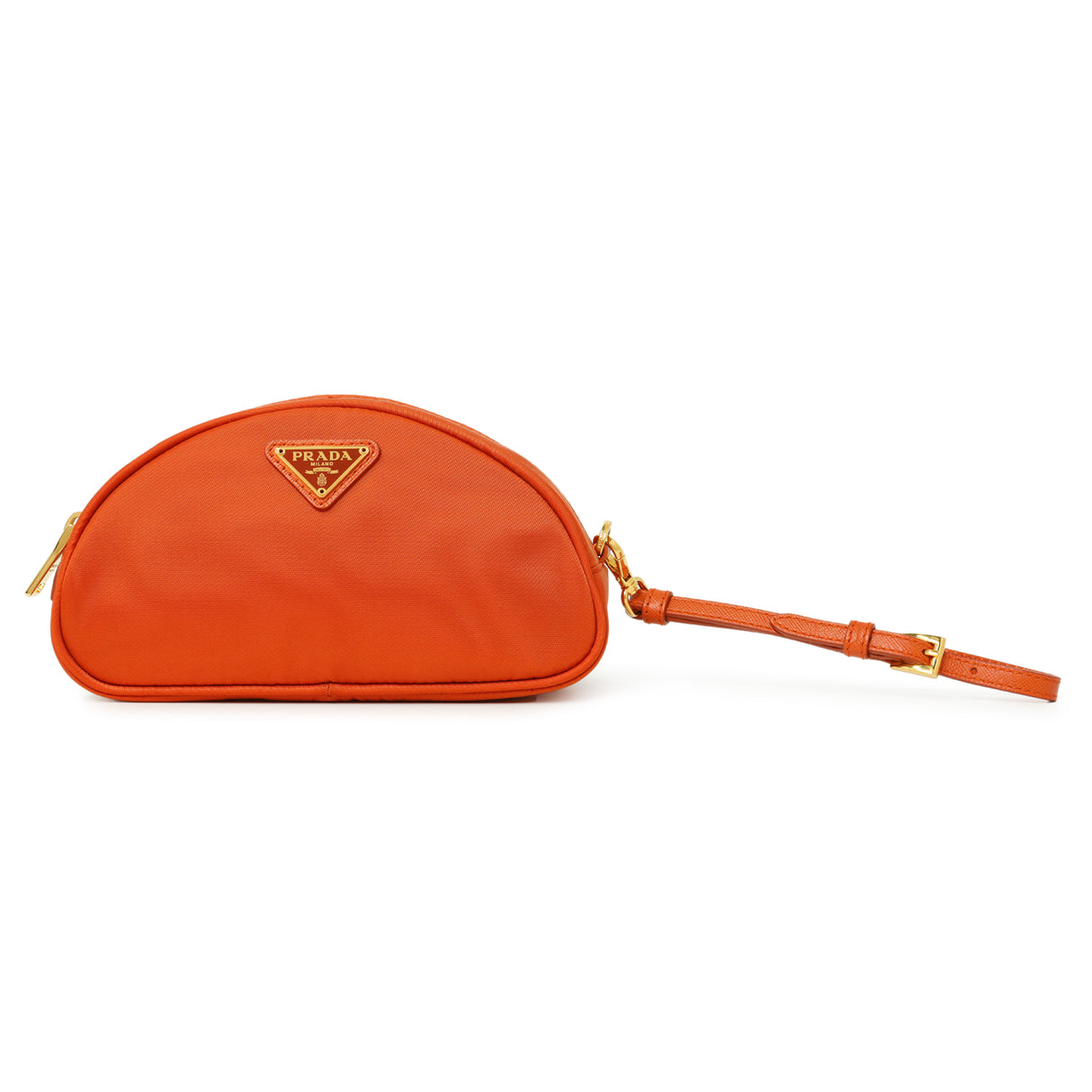 Prada Papaya Tessuto Nylon Wristlet Pouch Accessories Prada