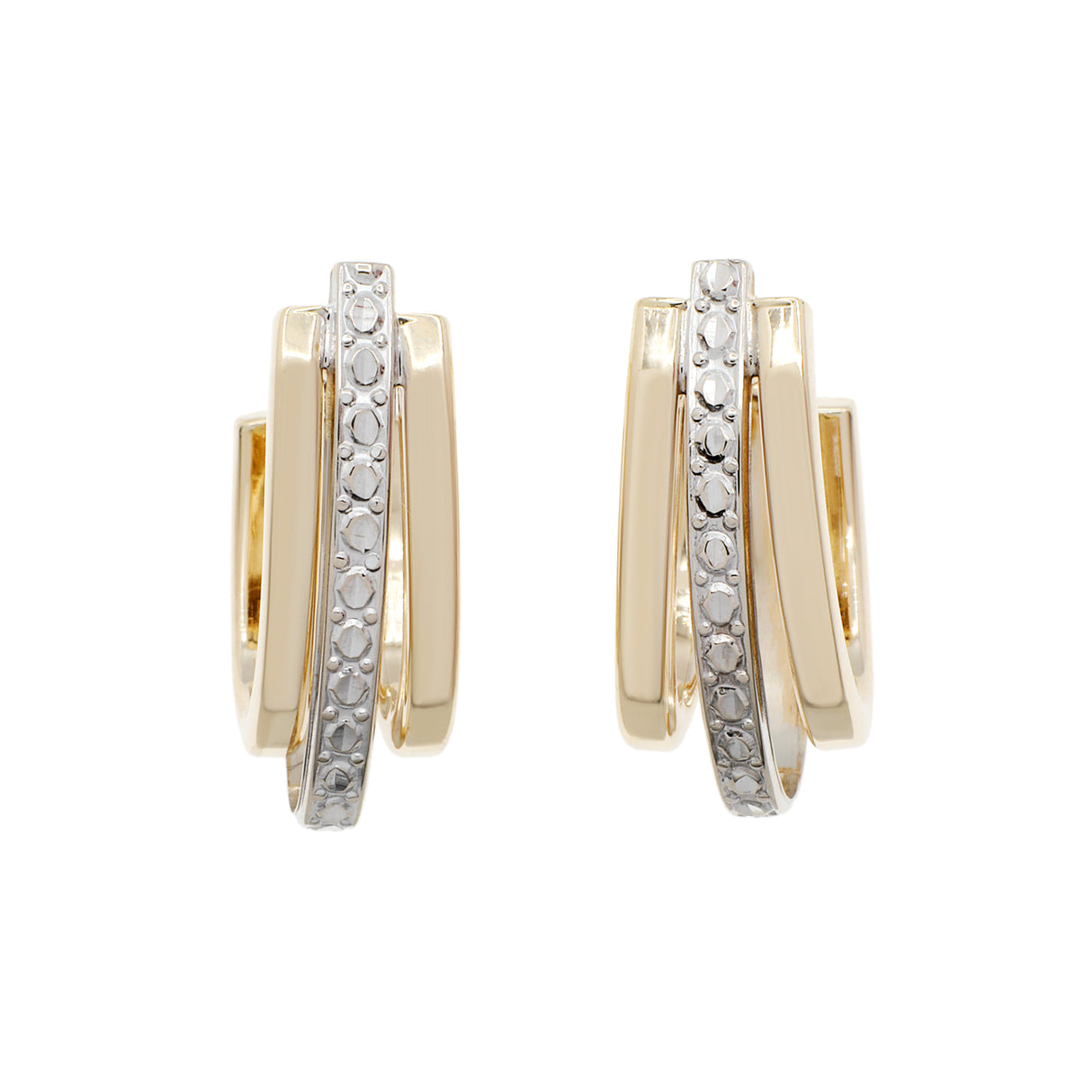 10K Yellow/White Gold Earrings Fine Jewellery Modaselle