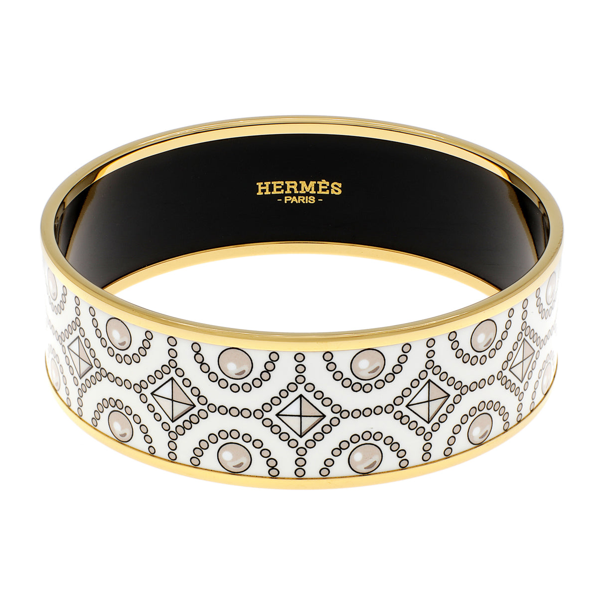 Hermes Wide Enamel Printed Bracelet Designer Jewellery Hermes