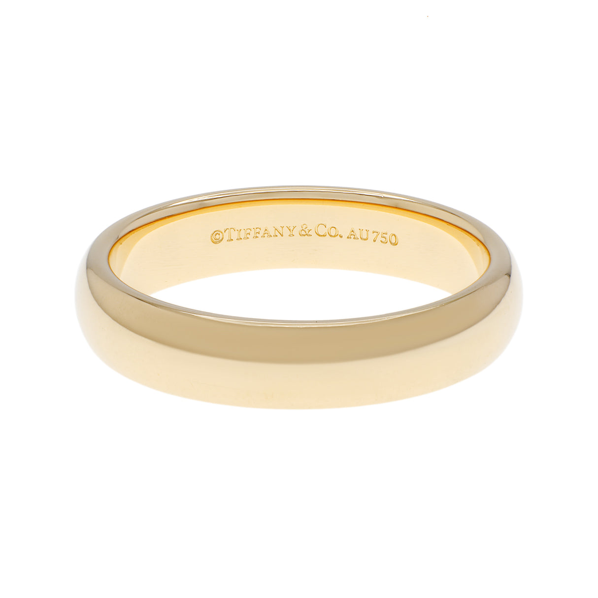 Tiffany & Co. 18K Yellow Gold 4.5mm Forever Wedding Band Ring Designer Jewellery Tiffany and Co