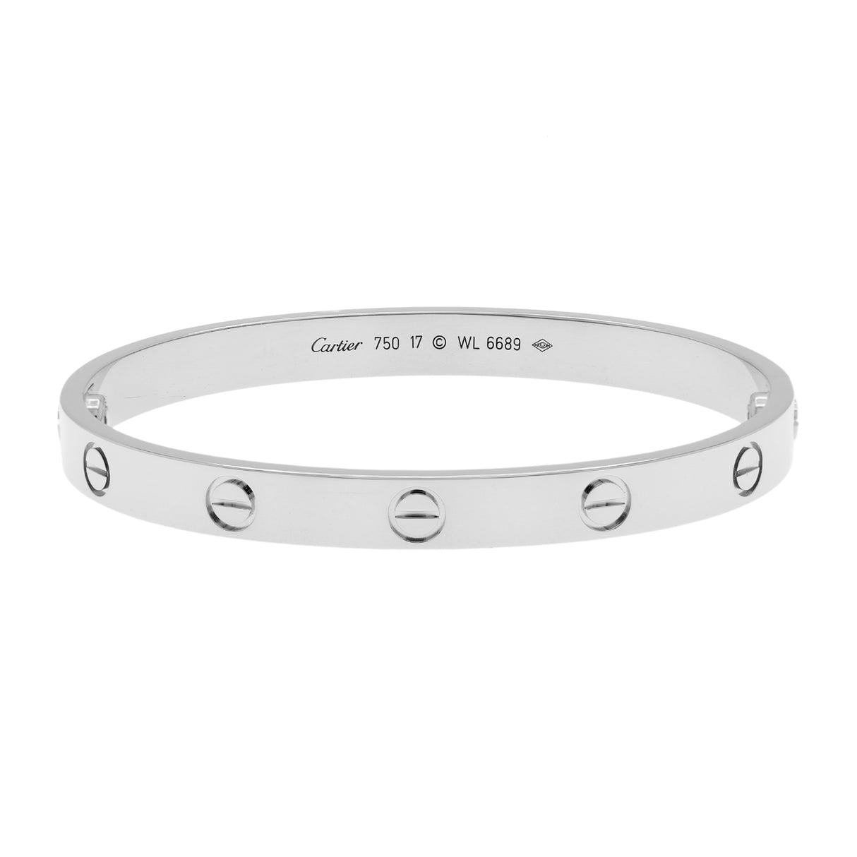 Cartier 18K White Gold Love Bracelet Designer Jewellery Cartier