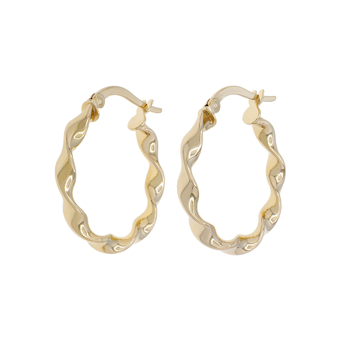 14K Yellow Gold Twist Hoops Fine Jewellery Modaselle