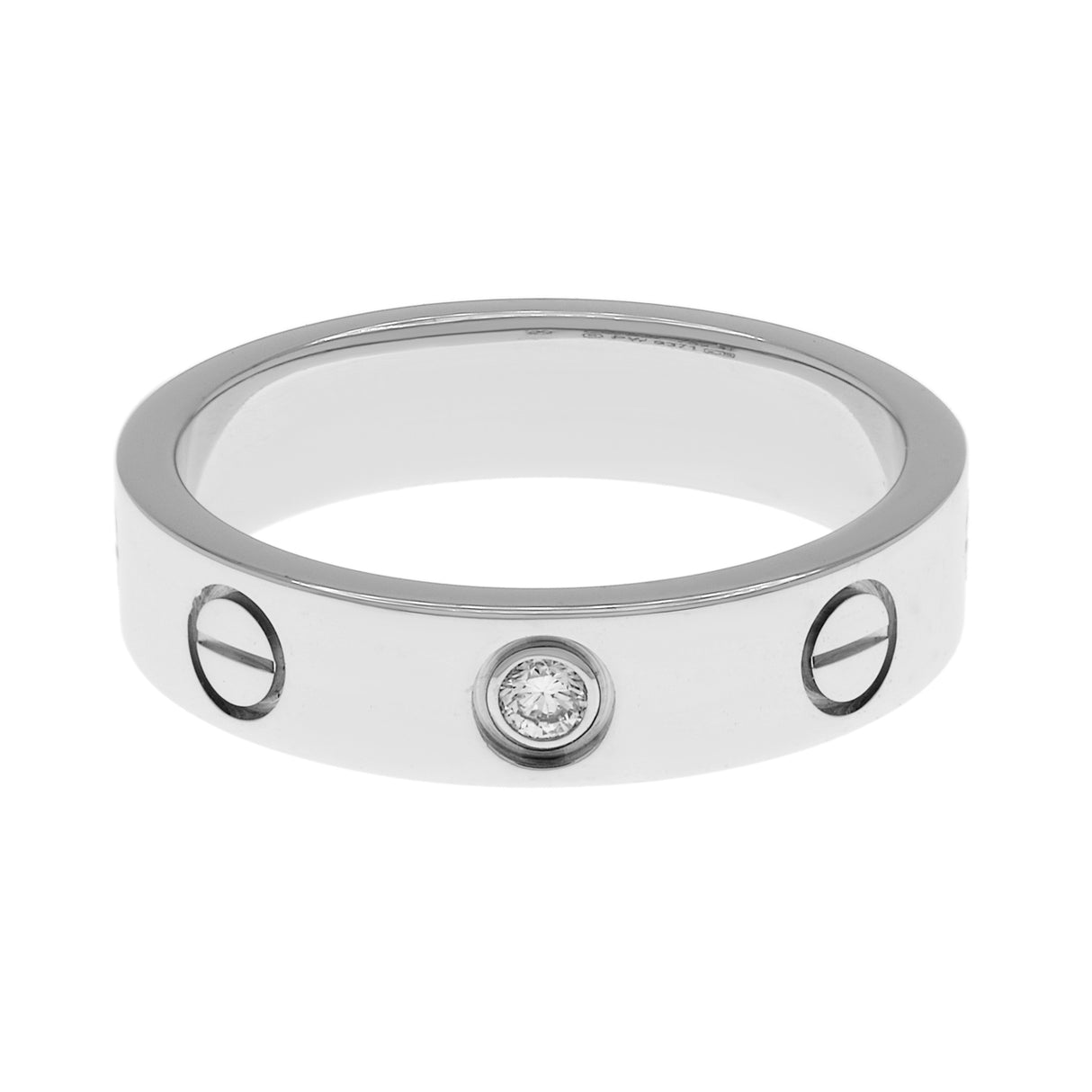 Cartier 18K White Gold Diamond Love Wedding Band Designer Jewellery Cartier