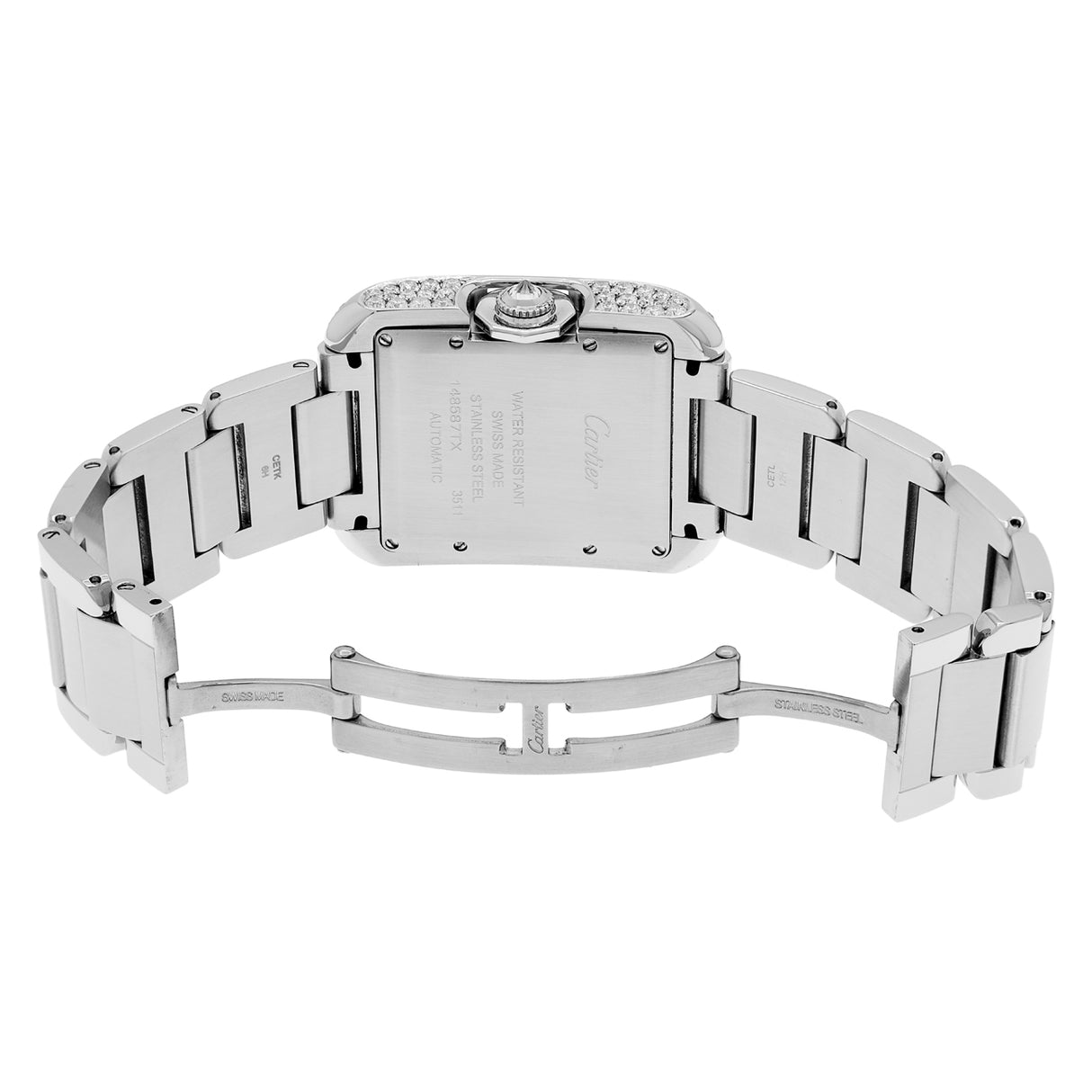Cartier Stainless Steel Tank Anglaise Automatic 3511 Watches Cartier