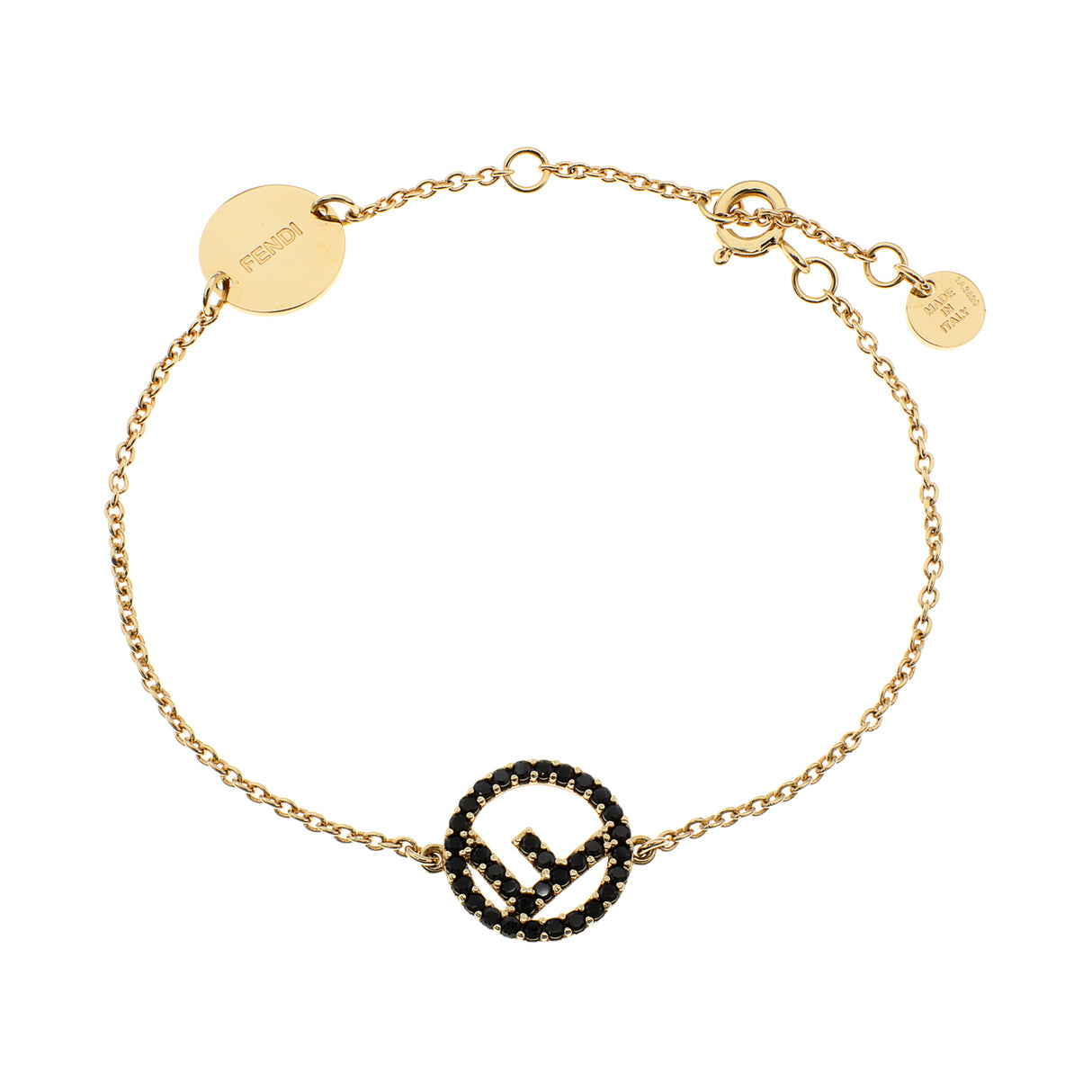 Fendi Black Crystal F Is Fendi Bracelet Designer Jewellery Fendi