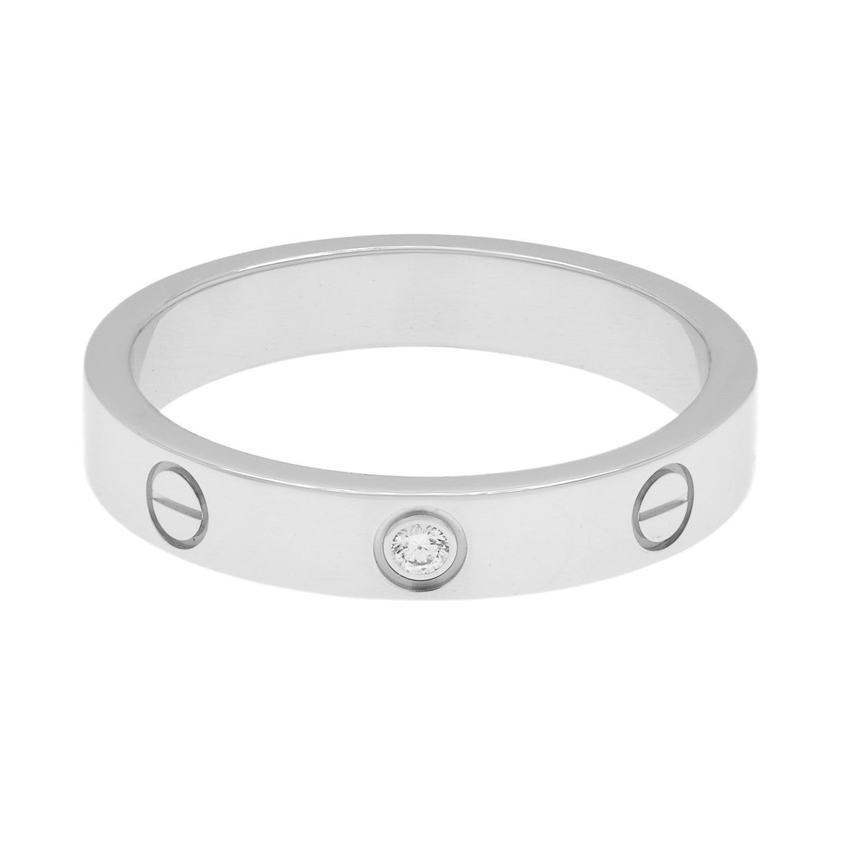 Cartier 18K White Gold Diamond Love Wedding Band Designer Jewellery Cartier