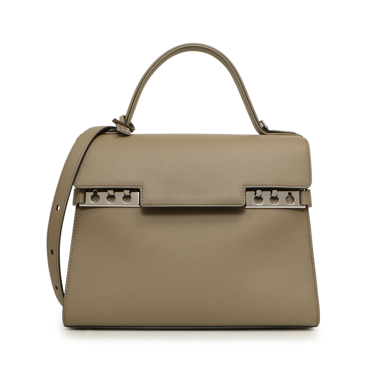 Delvaux Taupe Calfskin Tempete MM Handbags Delvaux