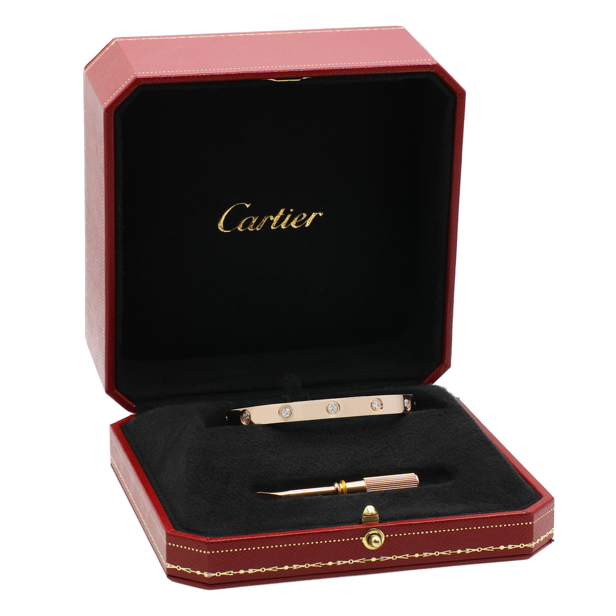 Cartier 18K Rose Gold 10 Diamond Love Bracelet Designer Jewellery Cartier