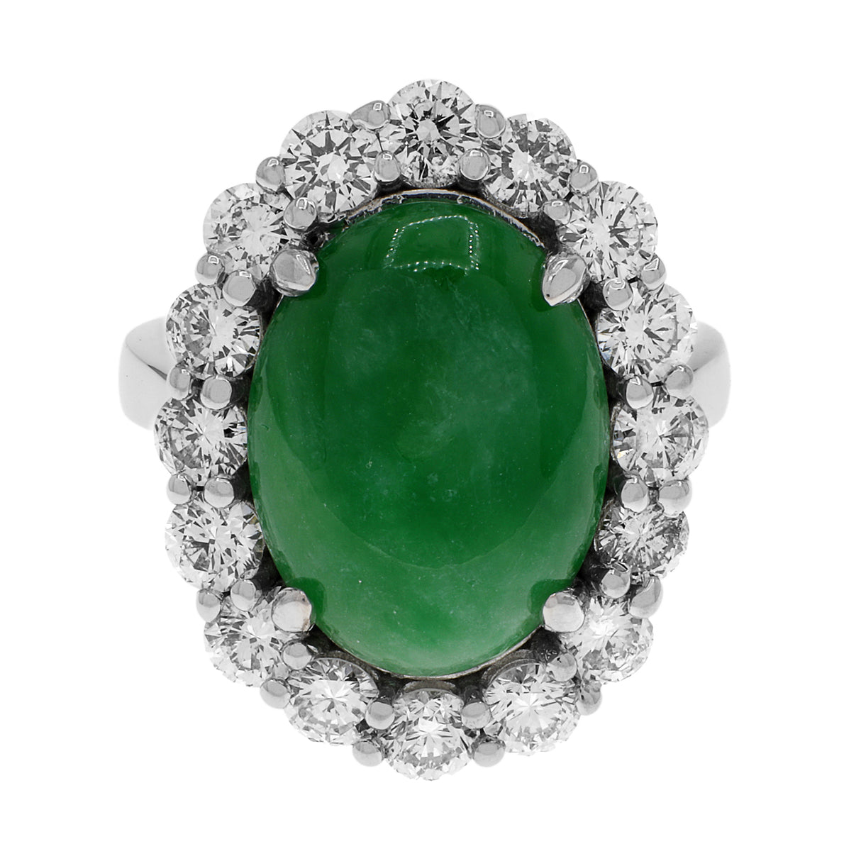 18K White Gold Cabochon Jadeite Ring Fine Jewellery Modaselle