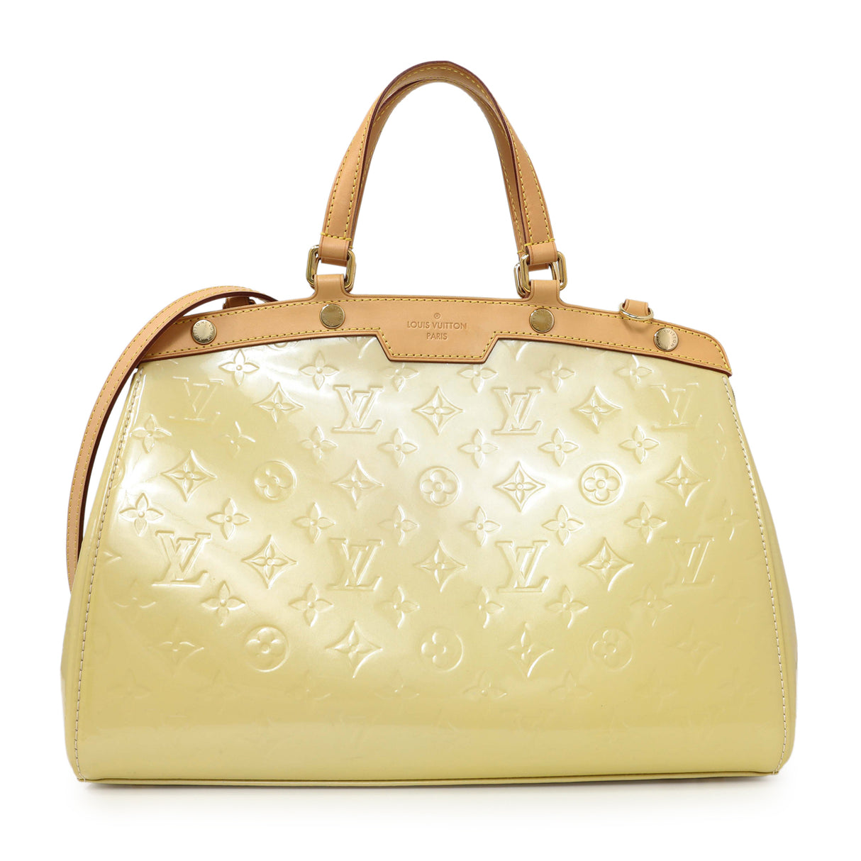 Louis Vuitton Blanc Corail Vernis Brea MM Handbags Louis Vuitton